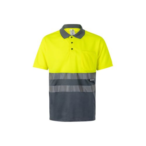 VL CUPID - Two-tone bird-eye polo shirt (160g/m²) with short sleeves, in polyester (100%)