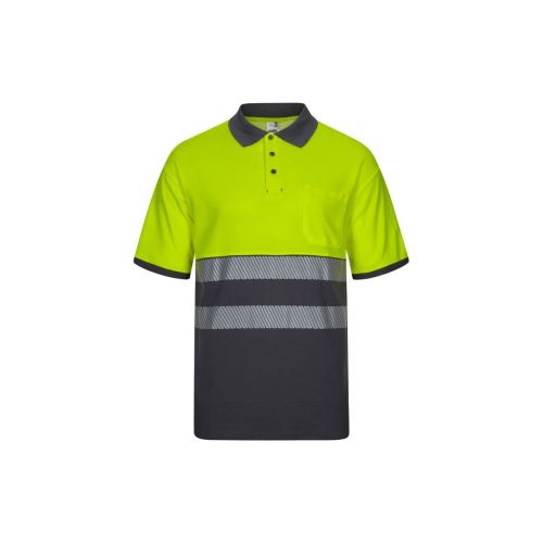 VL ACHELOUS - Two-tone piqué polo shirt (150g/m²) with short sleeves, in cotton (55%) and polyester (45%)