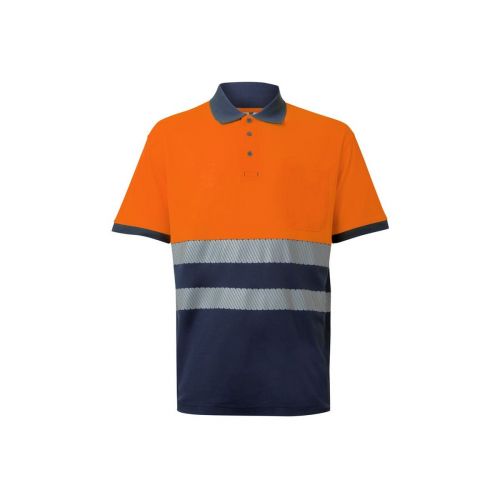 VL ACHELOUS - Two-tone piqué polo shirt (150g/m²) with short sleeves, in cotton (55%) and polyester (45%)