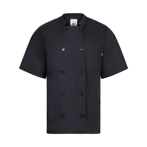 VL DURGA - Short-sleeved poplin (110g/m²) kitchen jacket in cotton (35%) and polyester (65%)