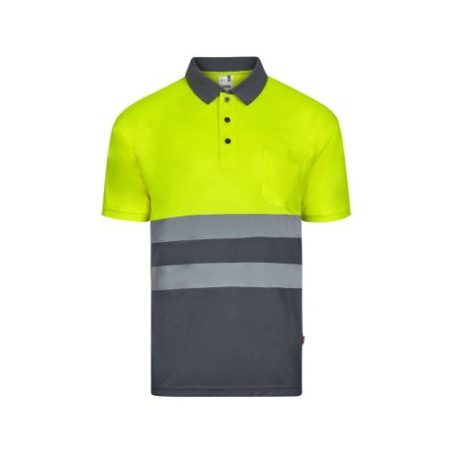 VL FORTUNA - Bird-eye polo shirt (140g/m²) with short sleeves, in polyester (100%)