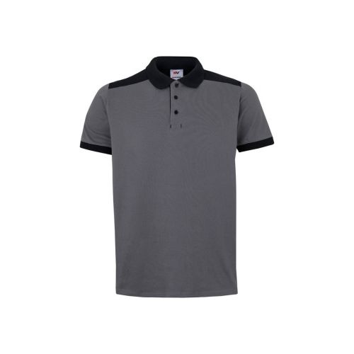 VL VELES - Two-tone stretch piqué polo shirt (200g/m²) with short sleeves, in polyester (96%) and elastane (4%)