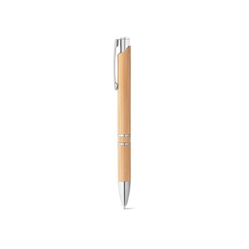 BETA BAMBOO - Bamboo ball pen with clip and metal trim