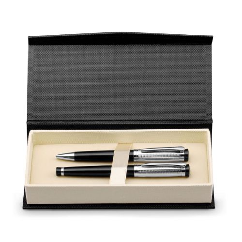 ORLANDO - Metal Rollerball and ballpoint pen set with clip