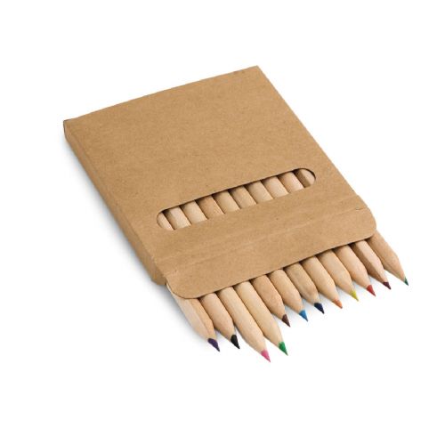 COLOURED - Pencil box with 12 coloured pencils