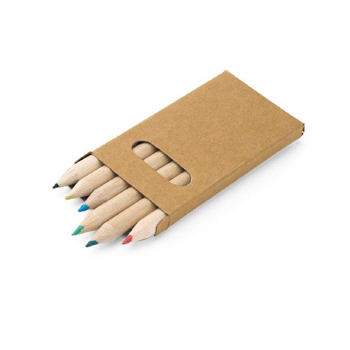 BIRD - Pencil box with 6 coloured pencils
