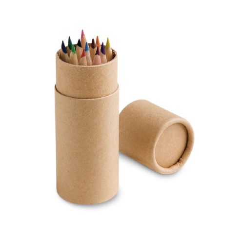 CYLINDER - Pencil box with 12 coloured pencils