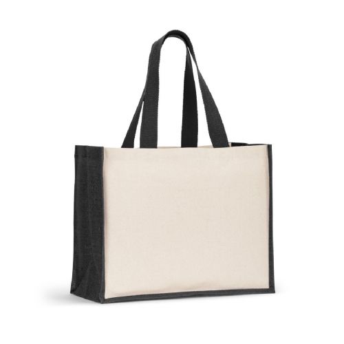 HELSINQUE COLOUR - Canvas bag (320 g/m²), with bottom and sides in laminated jute (350 g/m²) in colors
