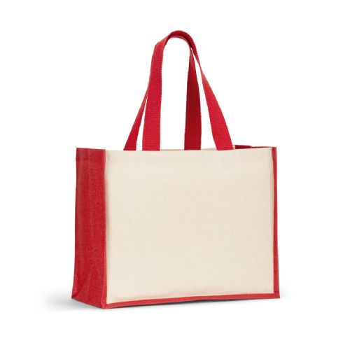 HELSINQUE COLOUR - Canvas bag (320 g/m²), with bottom and sides in laminated jute (350 g/m²) in colors