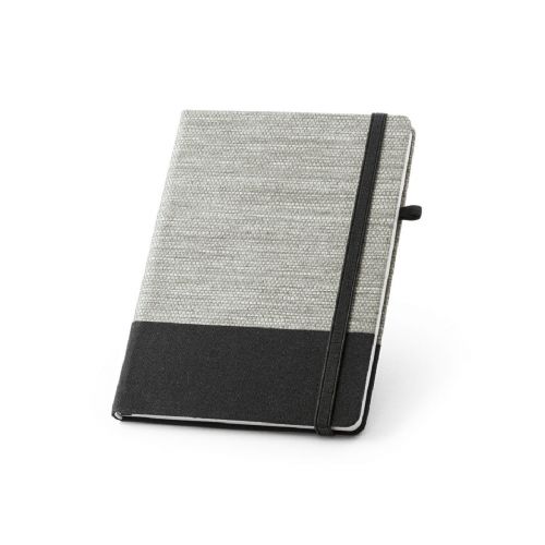 ROUSSEAU - A5 notepad in straw fibre and cotton canvas with lined pages
