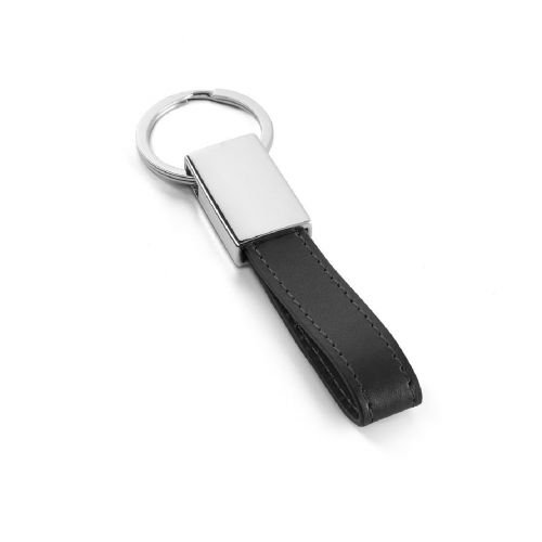WATOH - Round metal and PU keyring