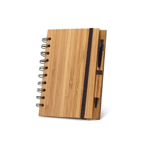 DICKENS A5 - A5 spiral notebook in bamboo with 100% recycled paper