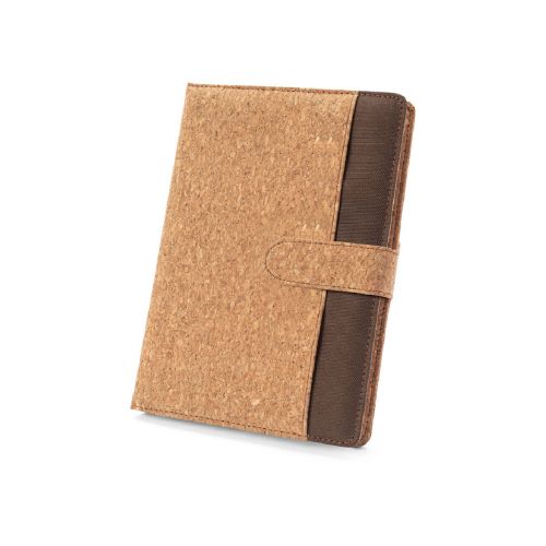 FIELDING - A5 folder in cork and recycled polyester (100% rPET) with removable notepad