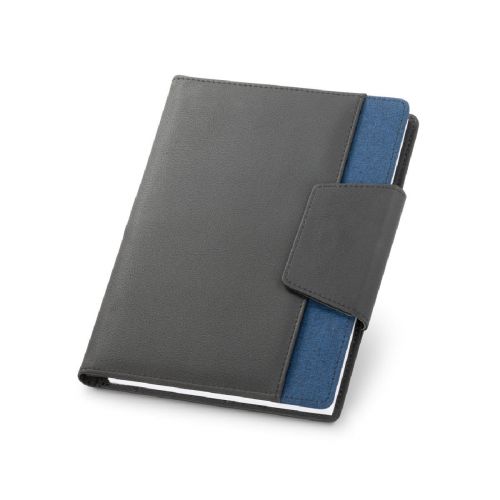 RUSSEL - PU and polyester fabric cover with A5 notebook with plain pages