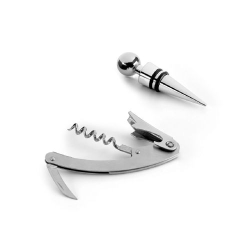 BARREL - Zinc and stainless steel wine set