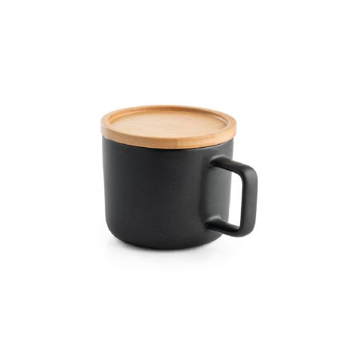 FANGIO - 220 mL ceramic mug with lid and bamboo base