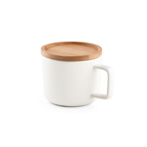FANGIO - 220 mL ceramic mug with lid and bamboo base