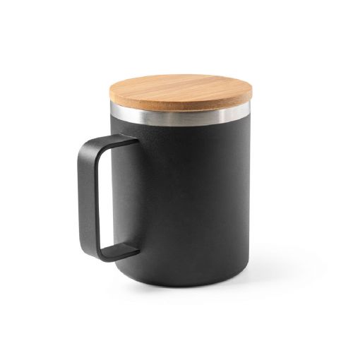 LAUDA - Mug in 90% recycled stainless steel with bamboo lid 420 mL
