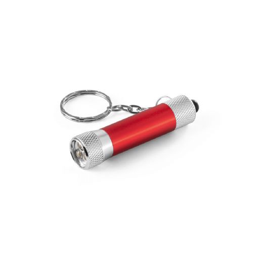 RE-LERGAN - Aluminium keyring (92% recycled) with 3-light LED torch