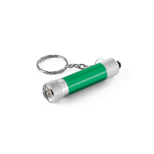 RE-LERGAN - Aluminium keyring (92% recycled) with 3-light LED torch