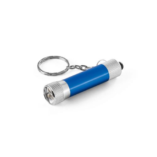 RE-LERGAN - Aluminium keyring (92% recycled) with 3-light LED torch
