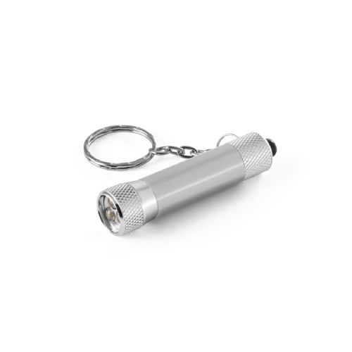 RE-LERGAN - Aluminium keyring (92% recycled) with 3-light LED torch