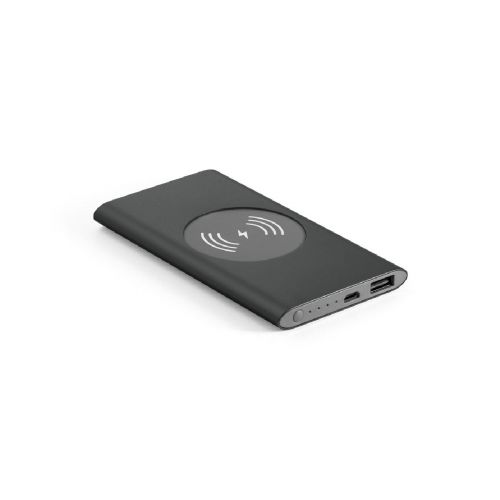 CASSINI - Power bank 4.000 mAh with 5W wireless charger in recycled aluminium (100% rAL)