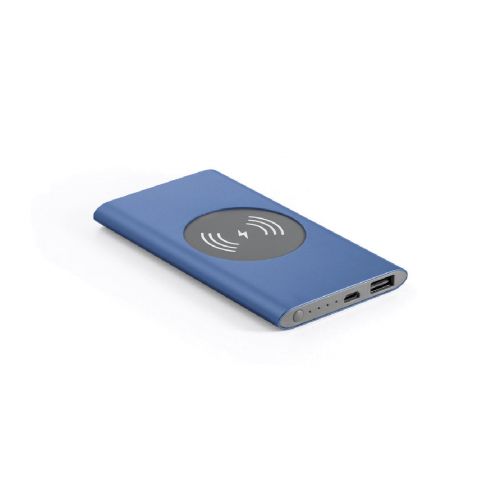 CASSINI - Power bank 4.000 mAh with 5W wireless charger in recycled aluminium (100% rAL)
