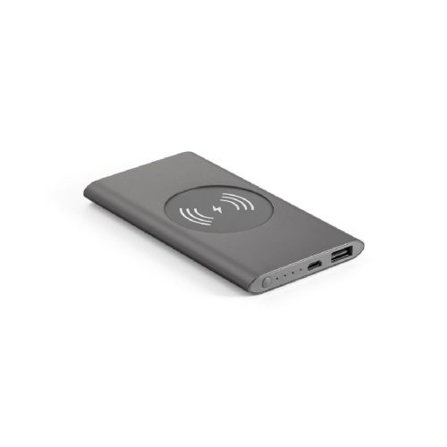 CASSINI - Power bank 4.000 mAh with 5W wireless charger in recycled aluminium (100% rAL)