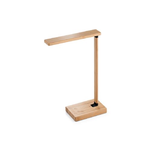MOREY - Folding desk lamp with 15W superfast wireless charger in bamboo