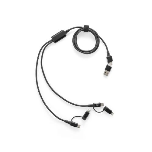 BERTOZZI - Super-fast 6-in-1 USB cable made from recycled aluminum (20%) and recycled PET (4%)