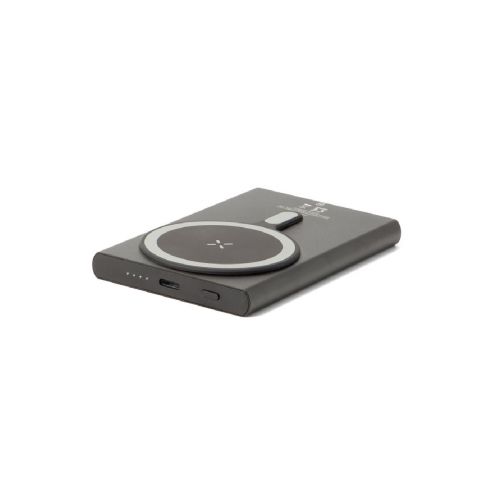 WRIGHT 5 - Magnetic power bank with super-fast charging in recycled aluminum and recycled ABS 5'000 mAh