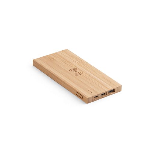 FITCH - Power bank 5.000 mAh with 5W wireless charger in bamboo
