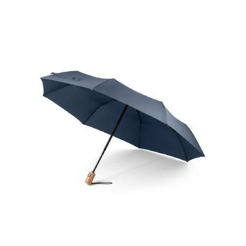 RIVER - Telescopic umbrella in 190T recycled polyester (100% rPET) pongee with automatic opening and closing