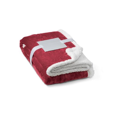 HEIDEN - Reversible fleece blanket (190 g/m²) with satin ribbon and personalised card