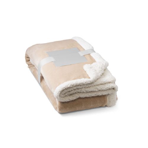 HEIDEN - Reversible fleece blanket (190 g/m²) with satin ribbon and personalised card