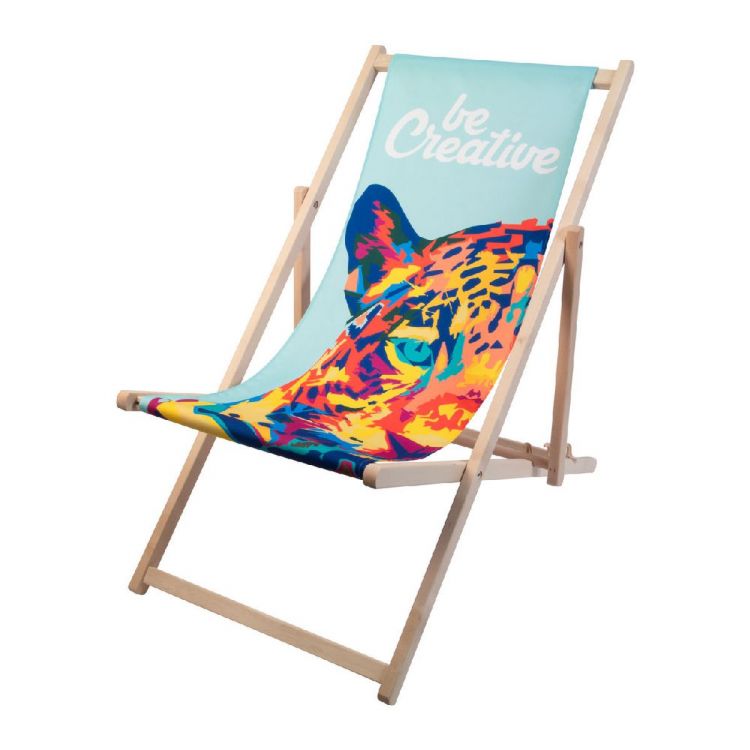 Promotional deck chair with logo printed at a super PRICE MANDA