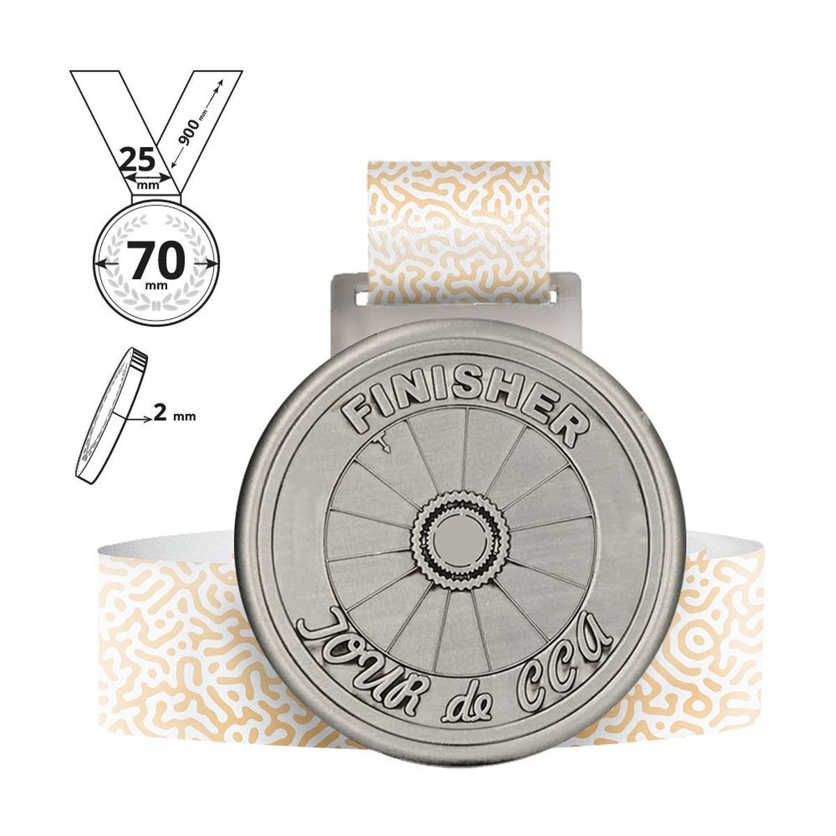 TOLA - zinc alloy medal 2 mm , 70x70 mm | GL701020D