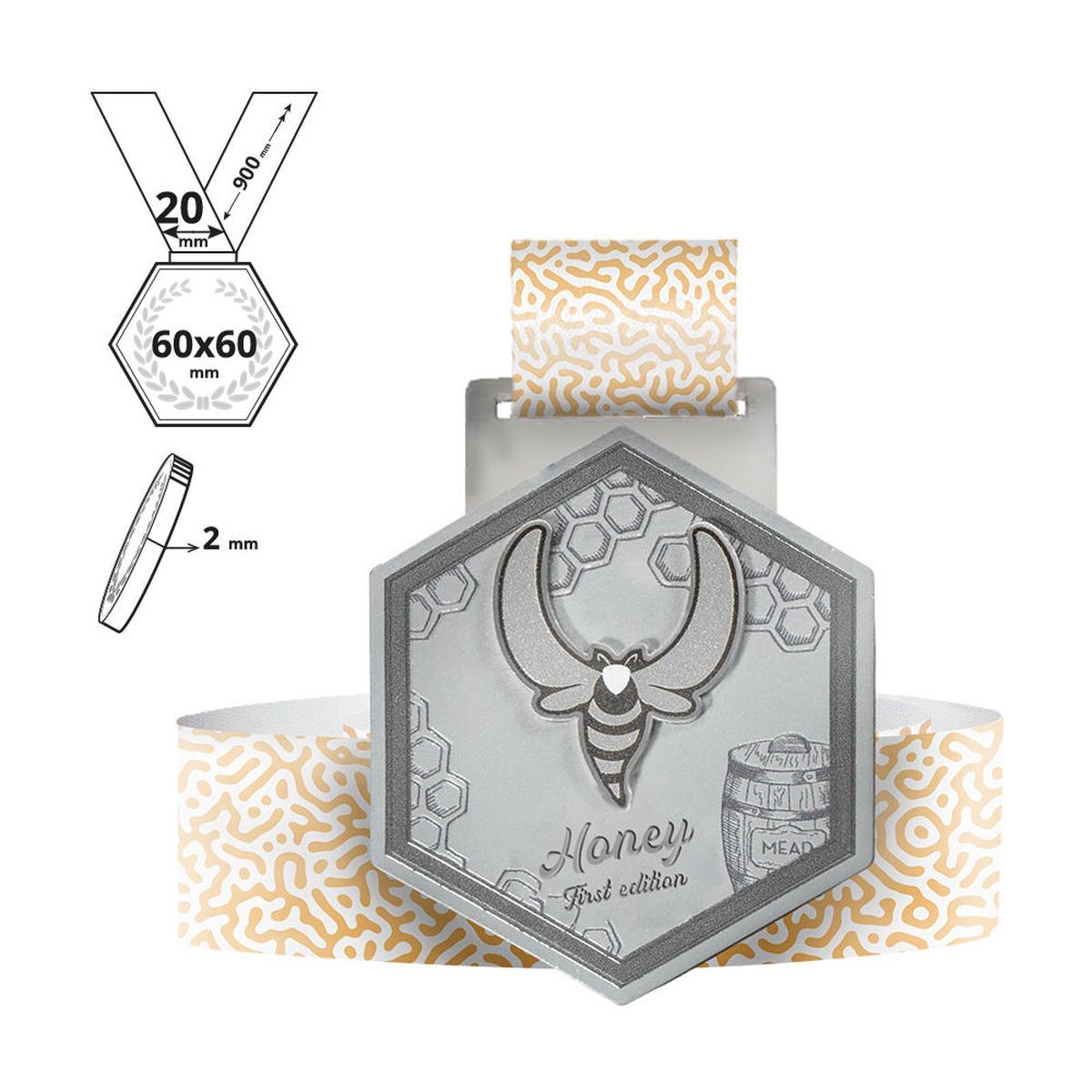 CIERPINSKI - zinc alloy medal 2mm, 60x60 mm | GL704020C