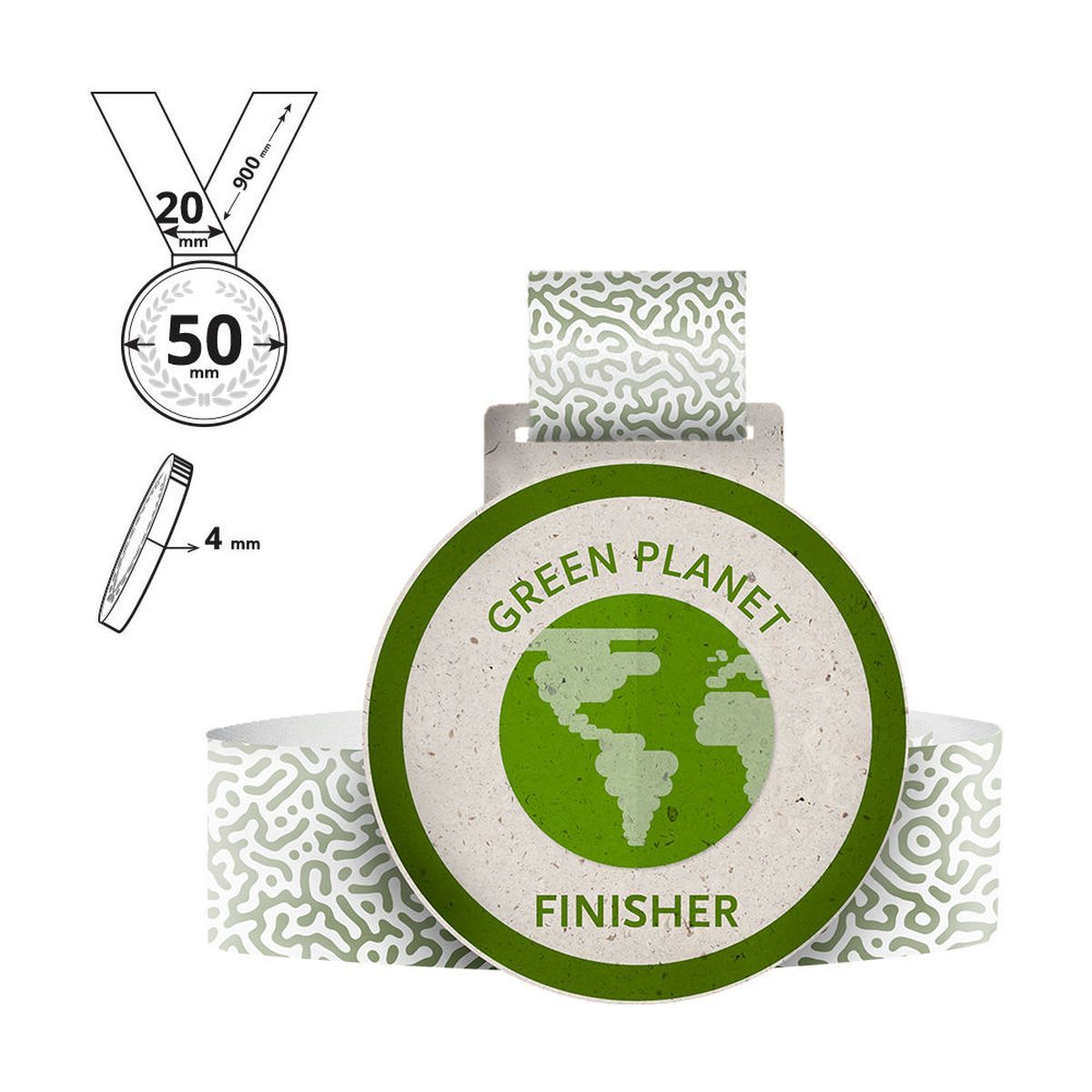 HAKONE - medal in recycled cardboard 4mm, 50x50 mm | GL711340B