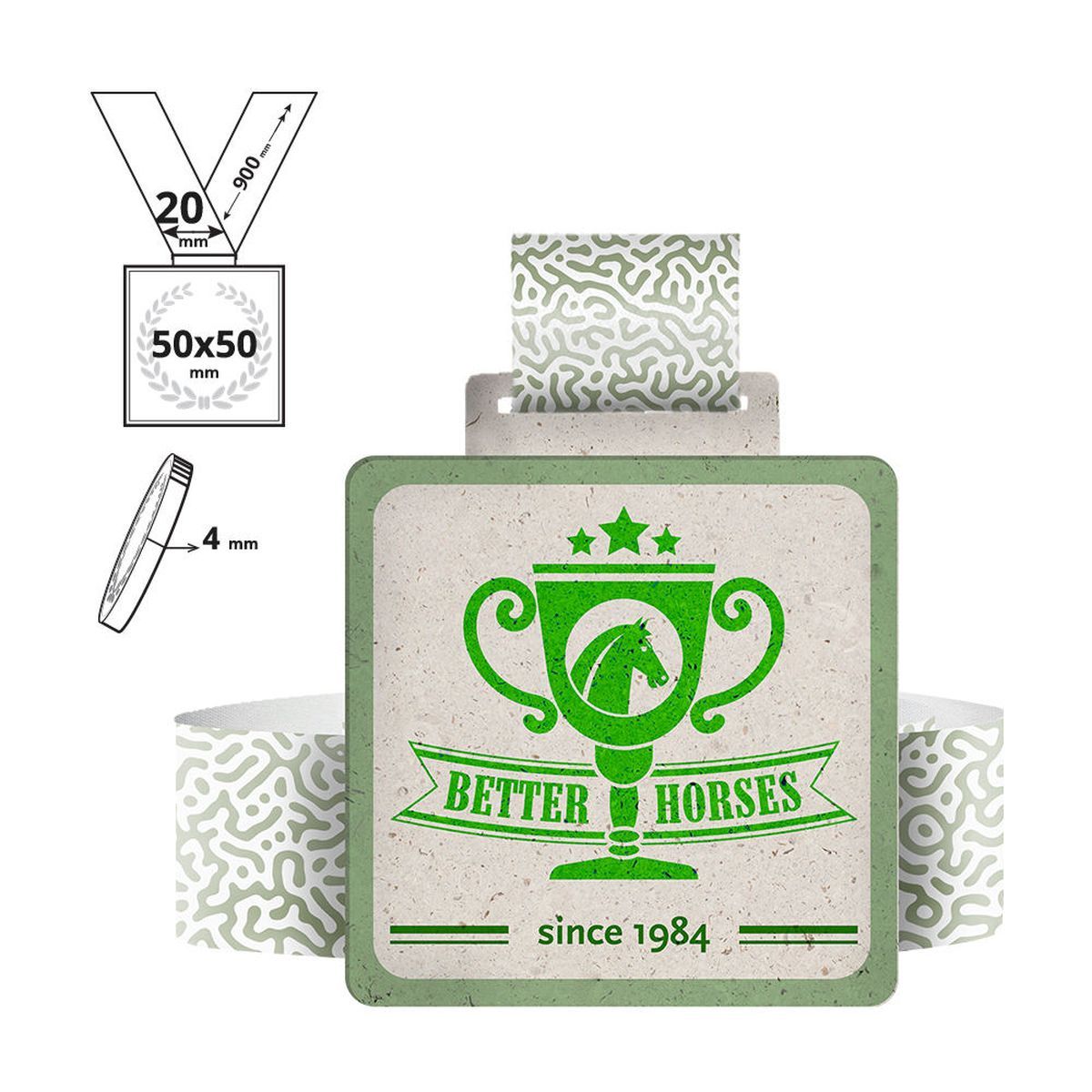 AKITA - medal in recycled cardboard 4mm, 50x50 mm | GL712340B