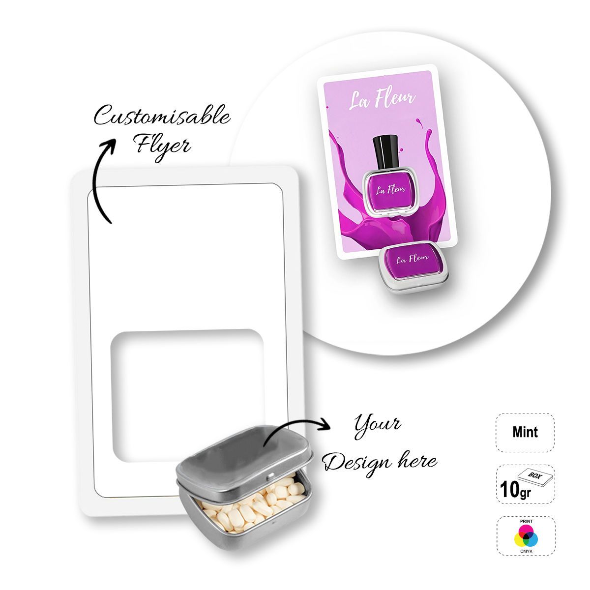 MINT CARD - box of mints with flyer, 154x102x16 mm | GL810605A