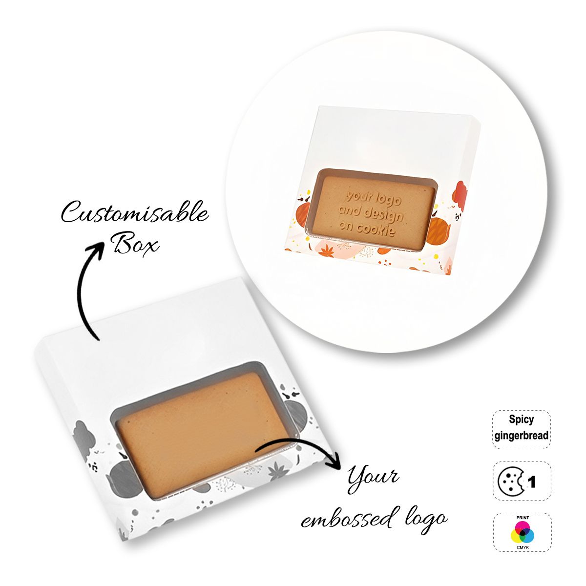 PROMO COOKIE - biscuit customisable on surface, 108x95x15 mm | GL810701A