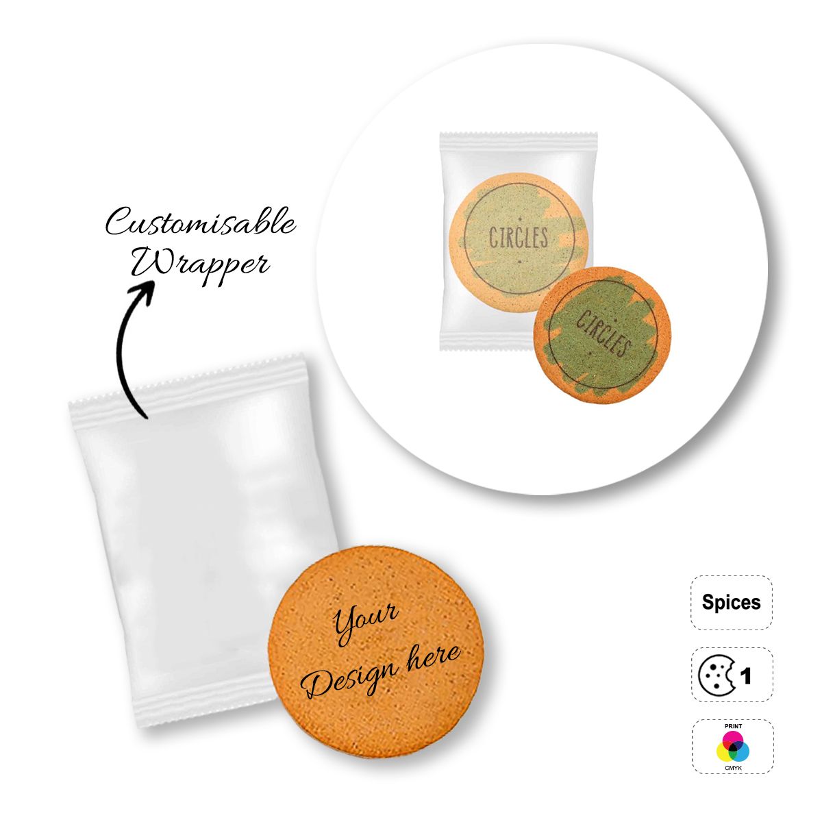 LOGO COOKIE  - customisable heart-shaped biscuits, 100x60 mm | GL810709A
