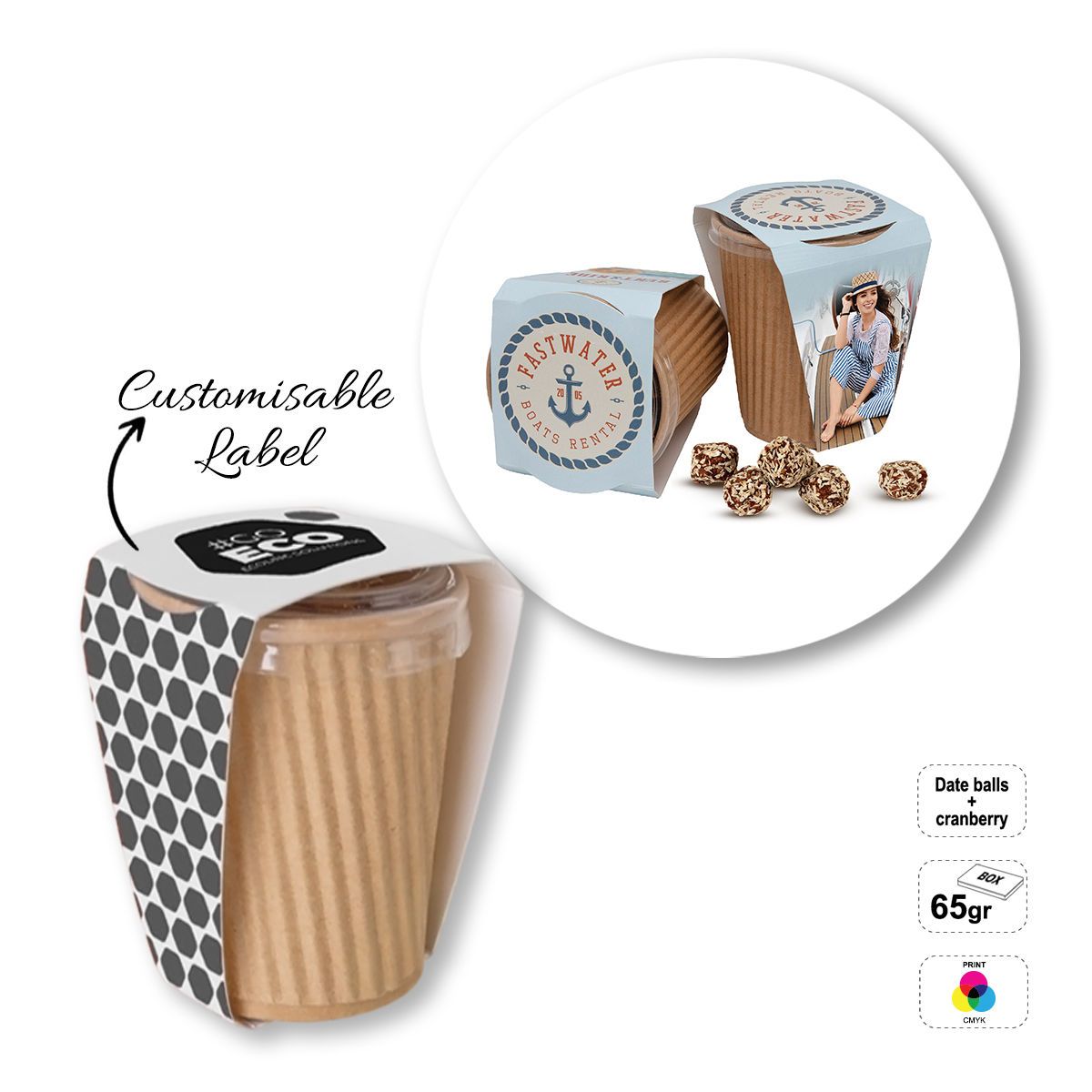 DELICIOUS CUP - packet of sweet snacks, 80x80x95 mm | GL810807C