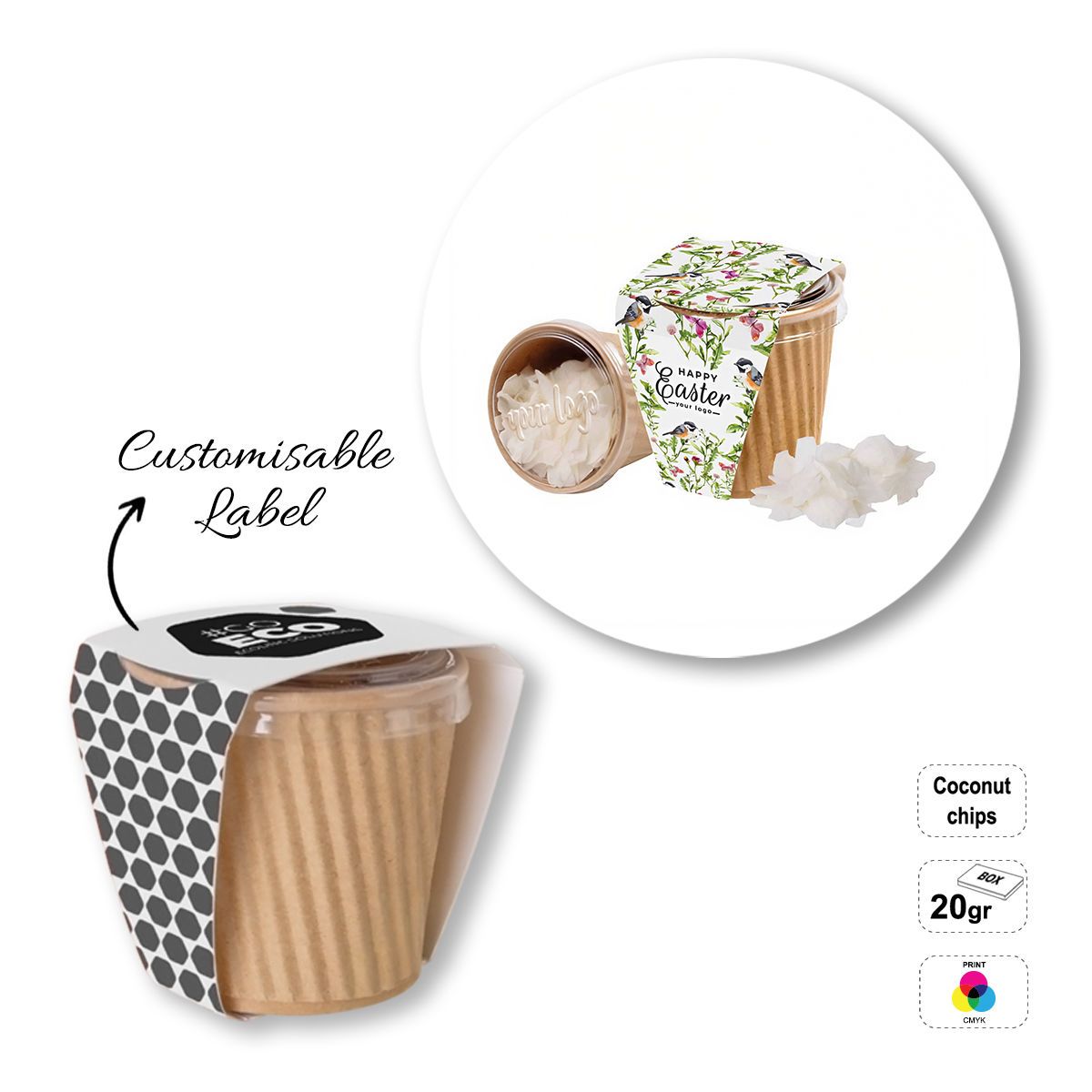CRISPY CUP - box of fruit chips, 63x63x63 mm | GL810808C