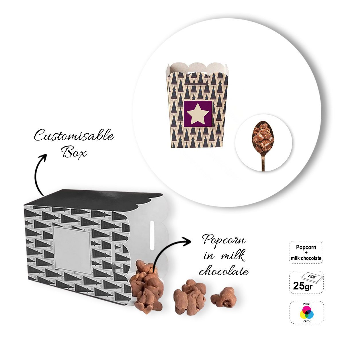 SWEET POPCORN BOX - tin of sweet popcorn, 60x70x106 mm | GL810832A