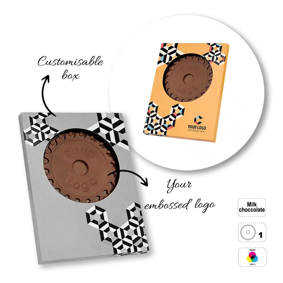 CHOCO4MAT B - chocolate bar, various shapes, 182x132x15 mm | GL811106C