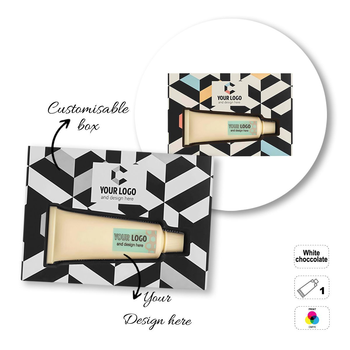 LOGO CHOCO4MAT B - printable chocolate bar, various shapes, 190x128x25 mm | GL811111C