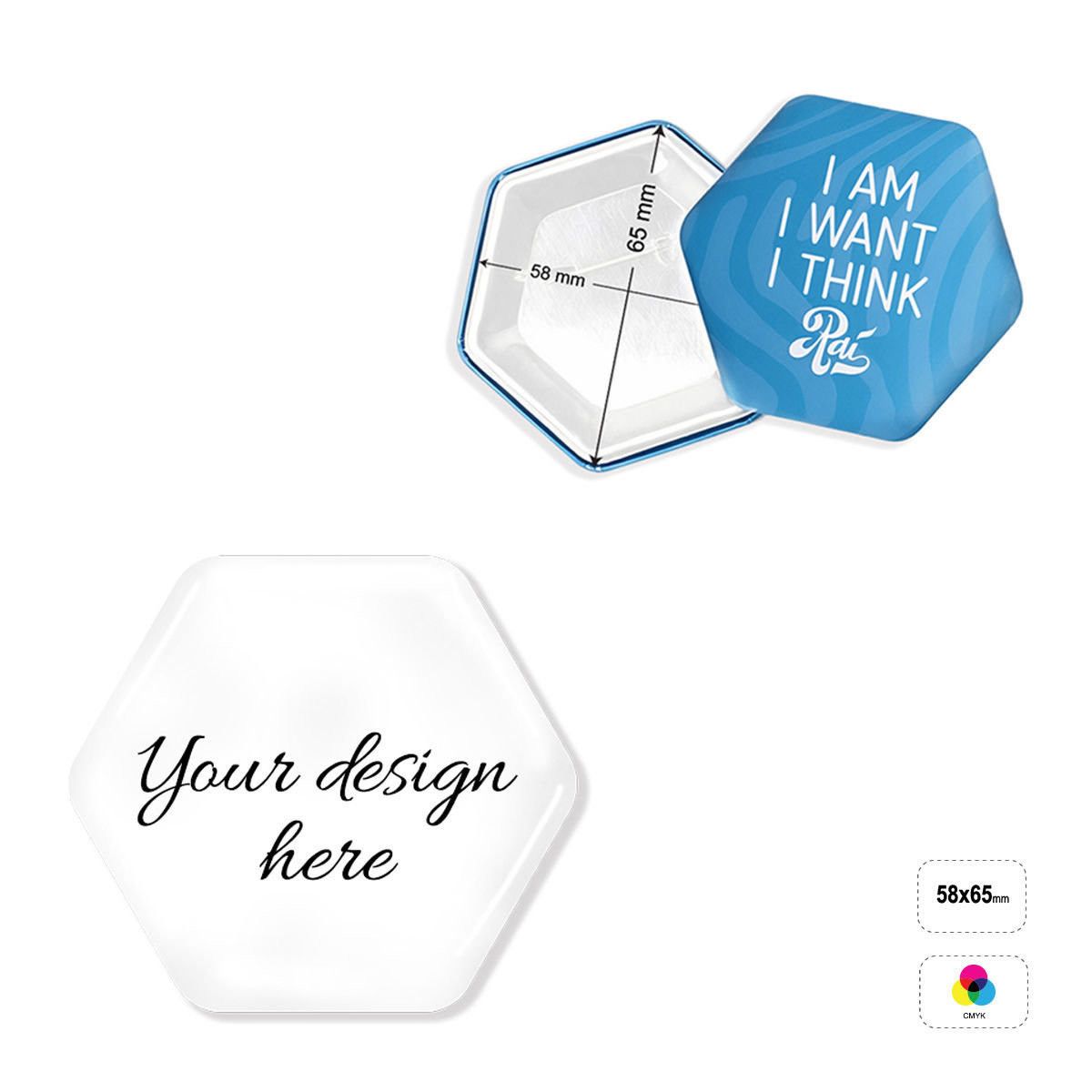 PIN HEXAGON 65 - hexagonal pin, 65x58mm | GL050105A